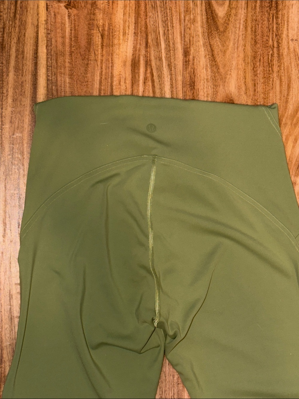 Luluelmon women 8 medium leggings green tights mid rise crop ankle athletic run - Picture 5 of 8